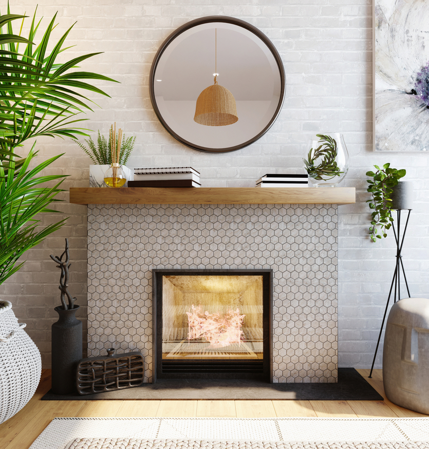 Peel and Stick Fireplace Tile